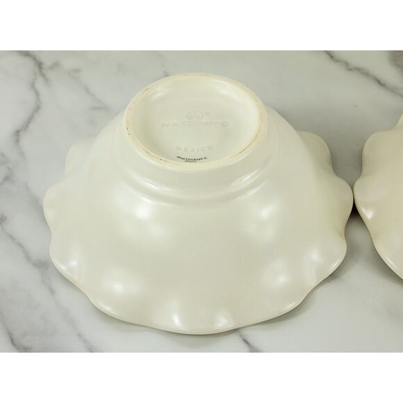 Pfaltzgraff Tea Rose Cereal Fruit Bowl 7" Fluted Pedestal Bowl 80's Stoneware x2 - Picture 11 of 16